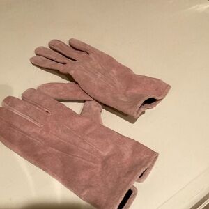 Pink suede gloves
